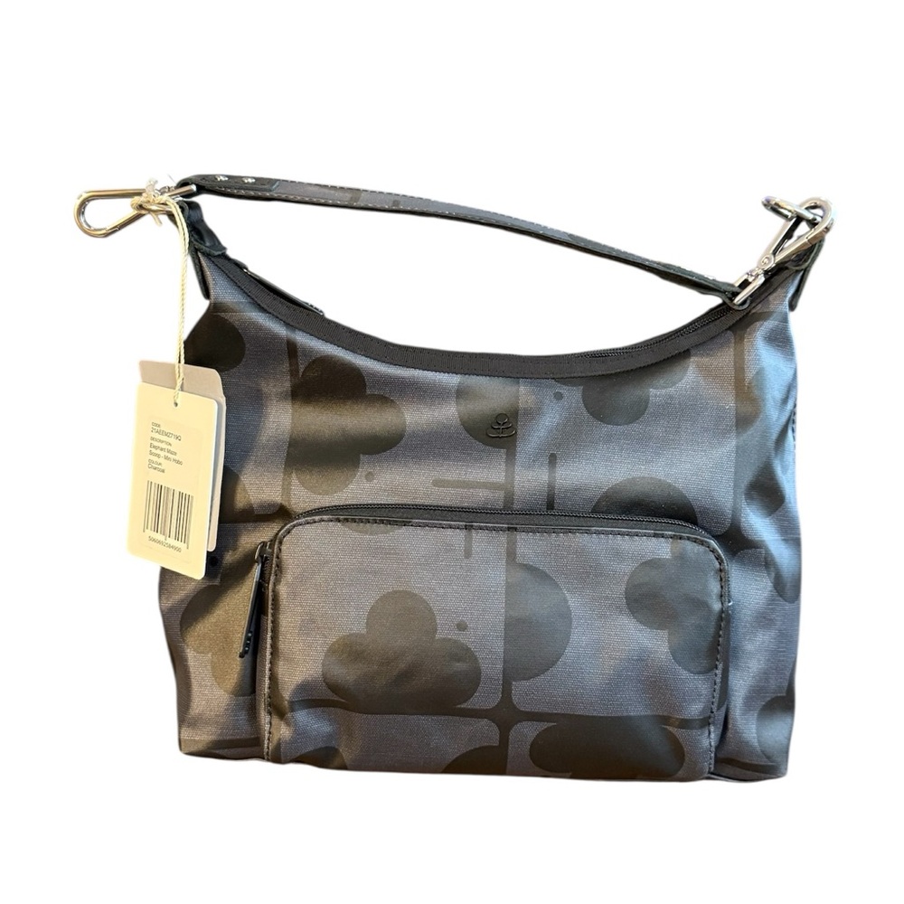 Orla Kiely Coated Cotton Double Strap Hobo bag in the "Elephant Maze" pattern